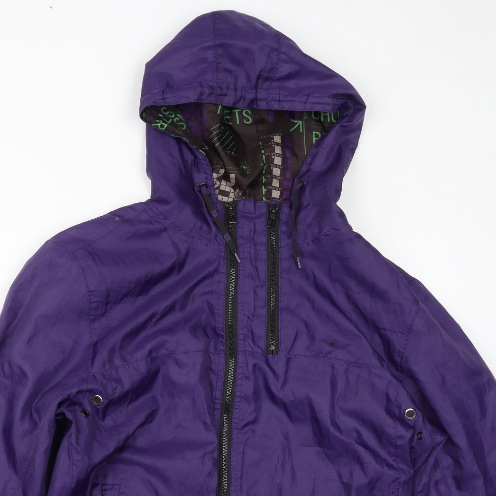 Womens UK Size M Bershka Purple Rain Coat