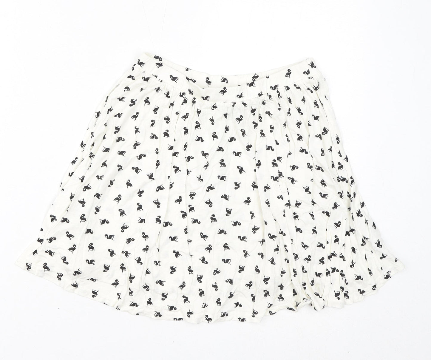 ASOS Womens White Geometric Viscose Mini Skirt Size 10 - Flamingos