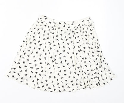 ASOS Womens White Geometric Viscose Mini Skirt Size 10 - Flamingos