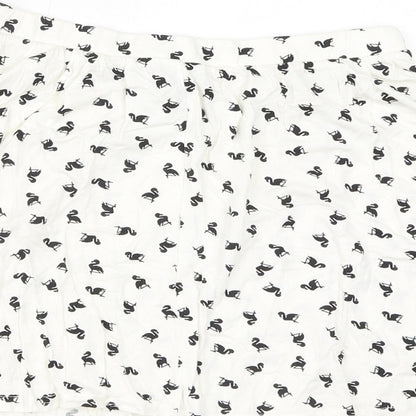ASOS Womens White Geometric Viscose Mini Skirt Size 10 - Flamingos