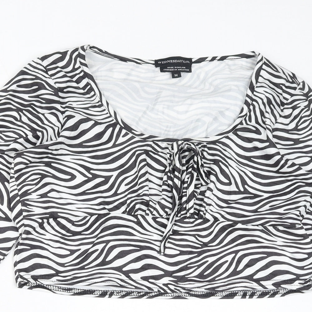Womens UK Size M Wednesday's Girl White Basic T-Shirt