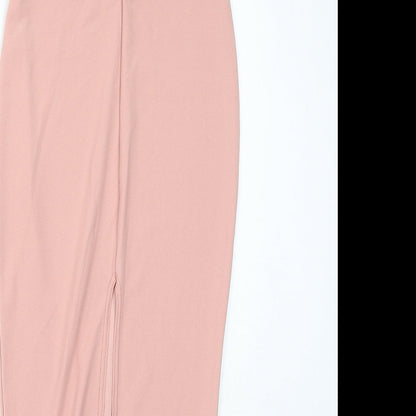 Boohoo Womens Pink Polyester Bodycon Size 10 Off the Shoulder Zip