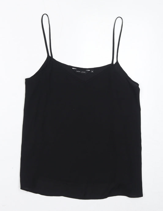 Womens UK Size 10 New Look Black Basic Tank