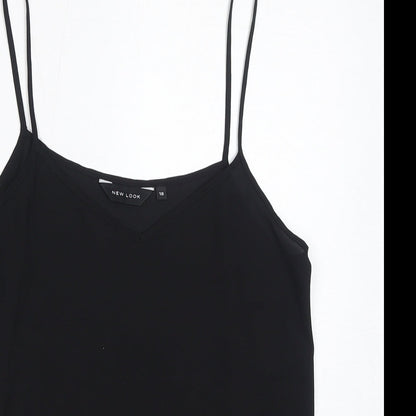 Womens UK Size 10 New Look Black Basic Tank