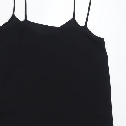 Womens UK Size 10 New Look Black Basic Tank
