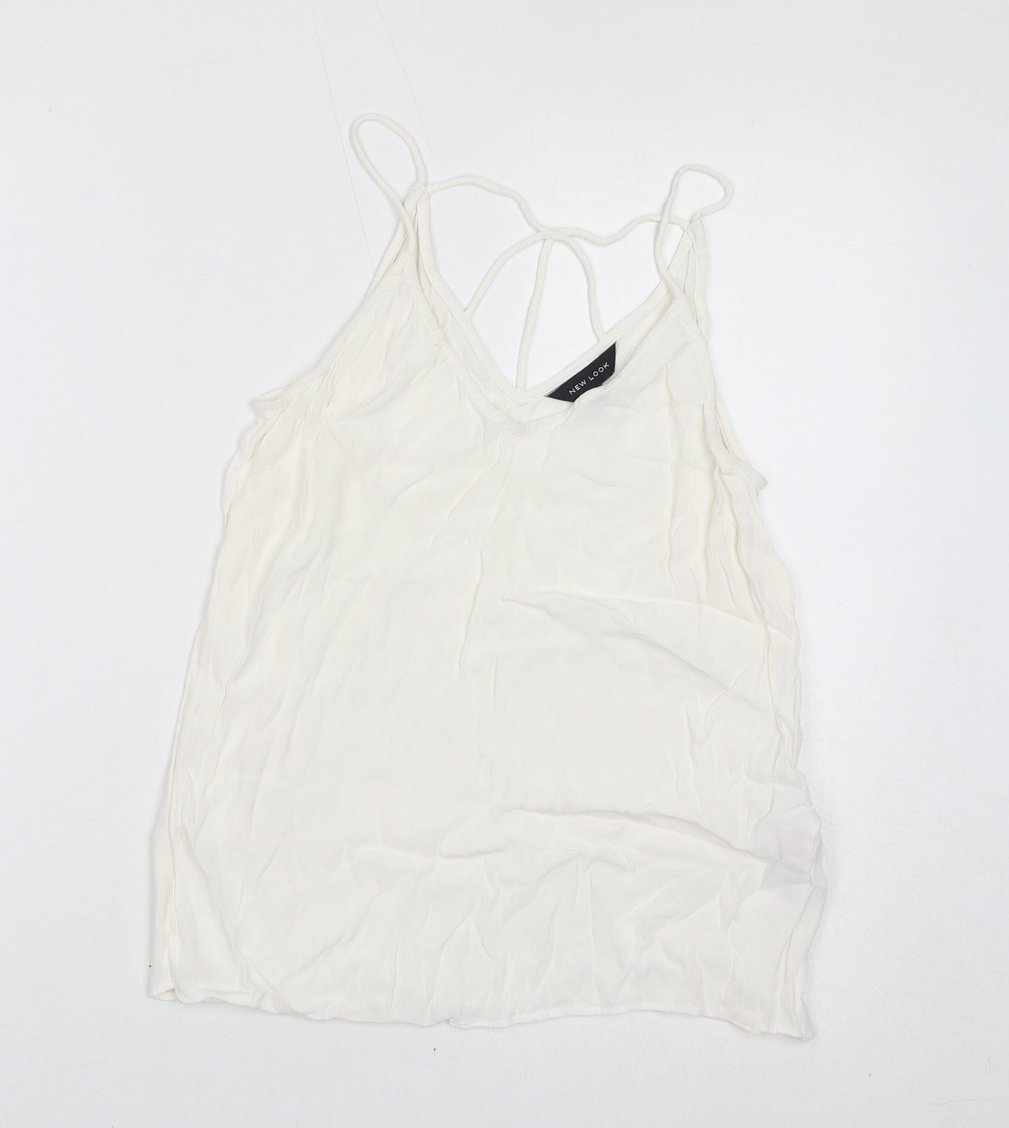 Womens UK Size 8 New Look White Basic Tank