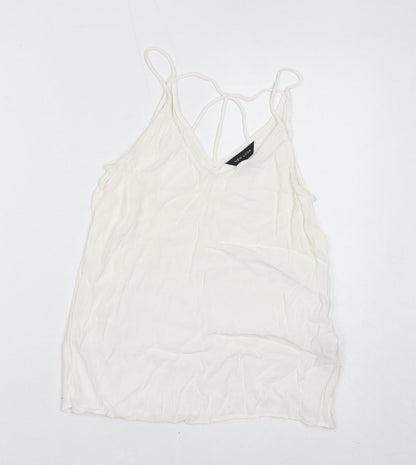 Womens UK Size 8 New Look White Basic Tank