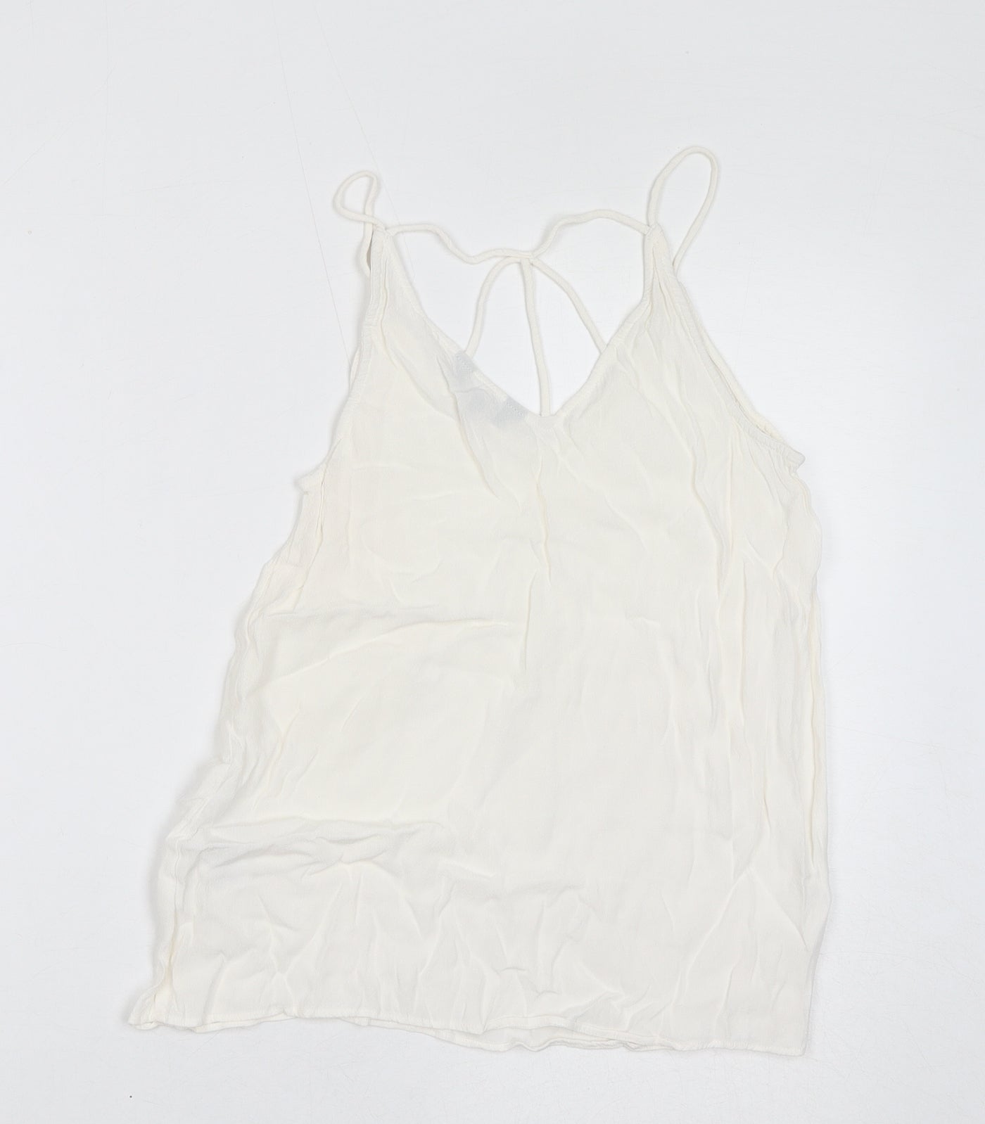 Womens UK Size 8 New Look White Basic Tank