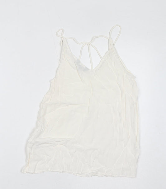 Womens UK Size 8 New Look White Basic Tank