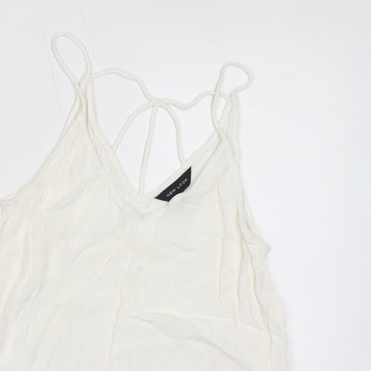 Womens UK Size 8 New Look White Basic Tank