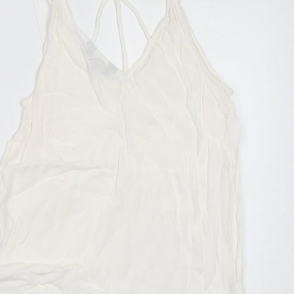 Womens UK Size 8 New Look White Basic Tank