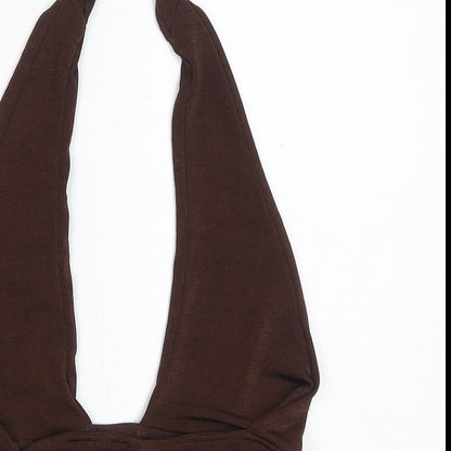 Divided by H&M Womens Brown Polyester Cropped Tank Size XS V-Neck