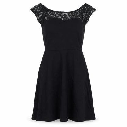 New Look Womens Black Cotton A-Line Size 10 Square Neck Pullover