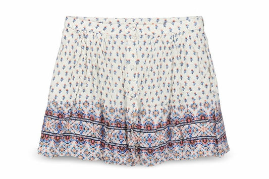 New Look Womens White Floral Viscose Mini Skirt Size 8 Button