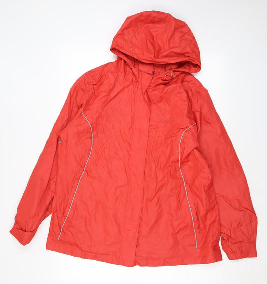 Maine New England Womens Red Rain Coat Coat Size 16 Zip
