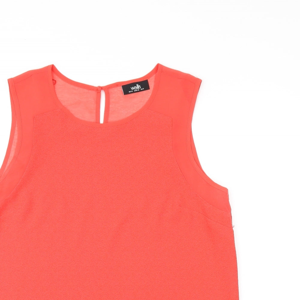 Womens UK Size 12 Wallis Red Basic T-Shirt