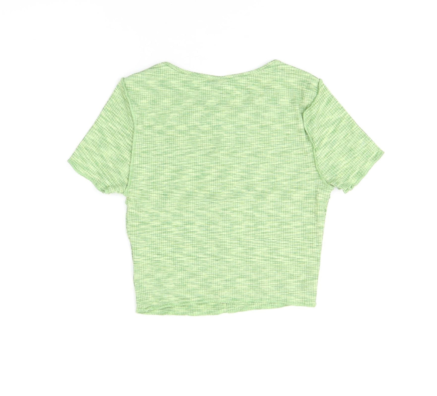 Womens UK Size XS H&M Green Cropped T-Shirt