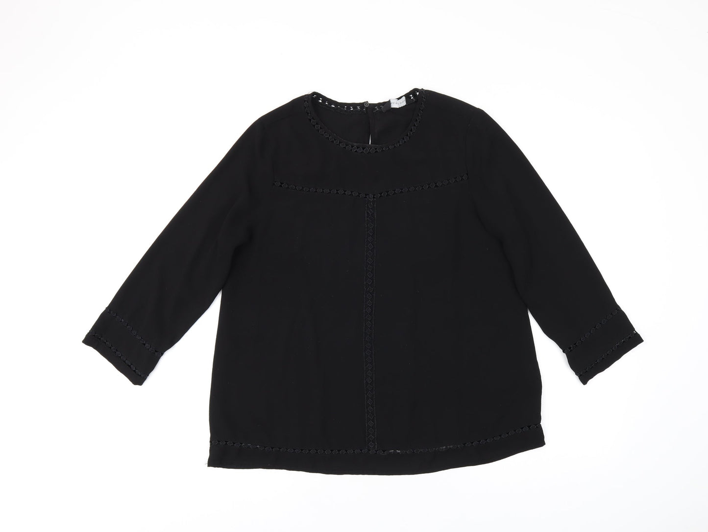 Womens UK Size 12 New Look Black Basic T-Shirt