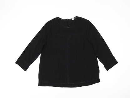 Womens UK Size 12 New Look Black Basic T-Shirt