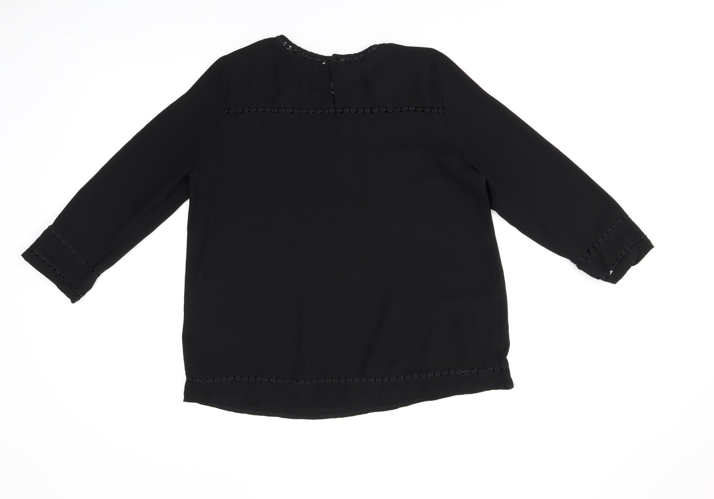 Womens UK Size 12 New Look Black Basic T-Shirt