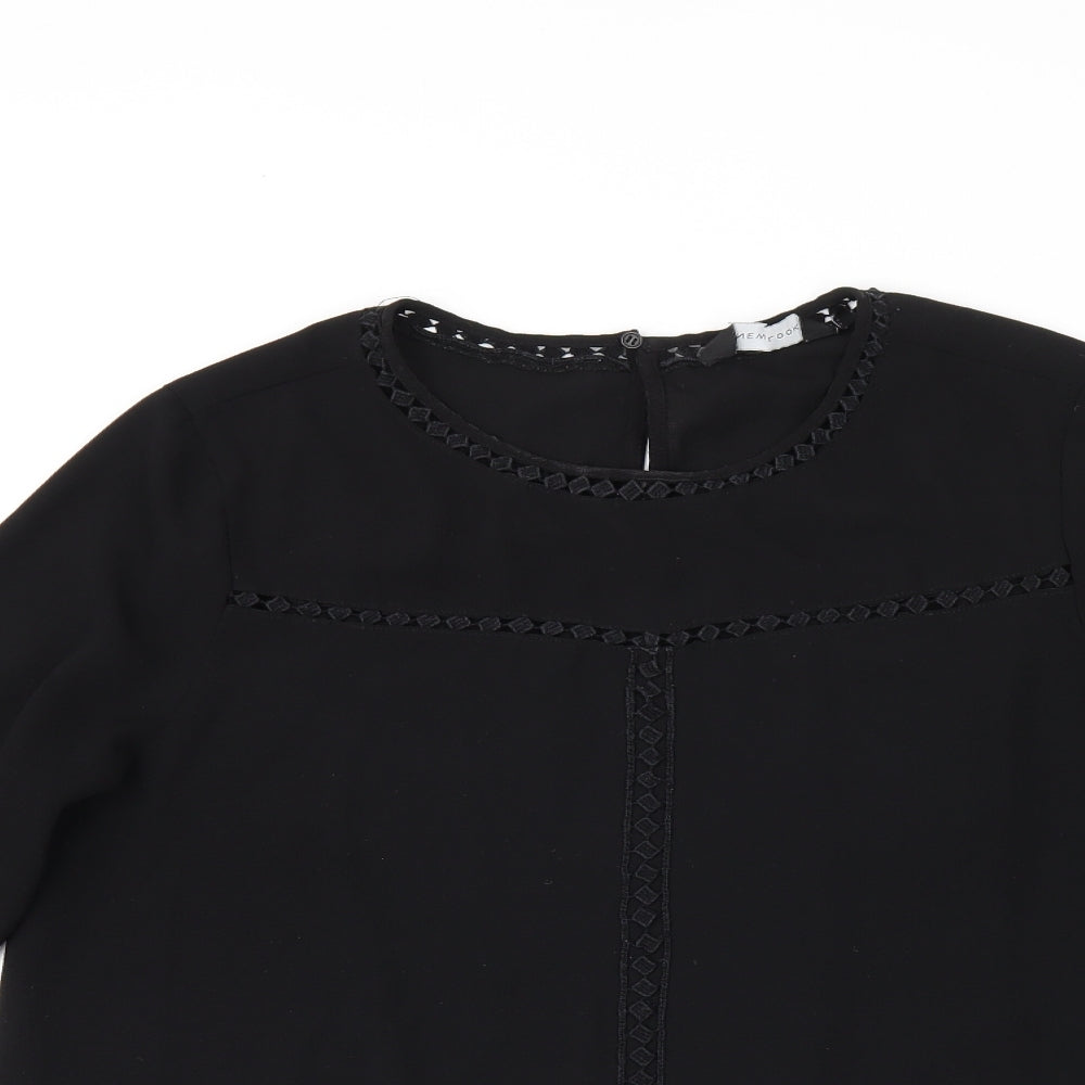 Womens UK Size 12 New Look Black Basic T-Shirt