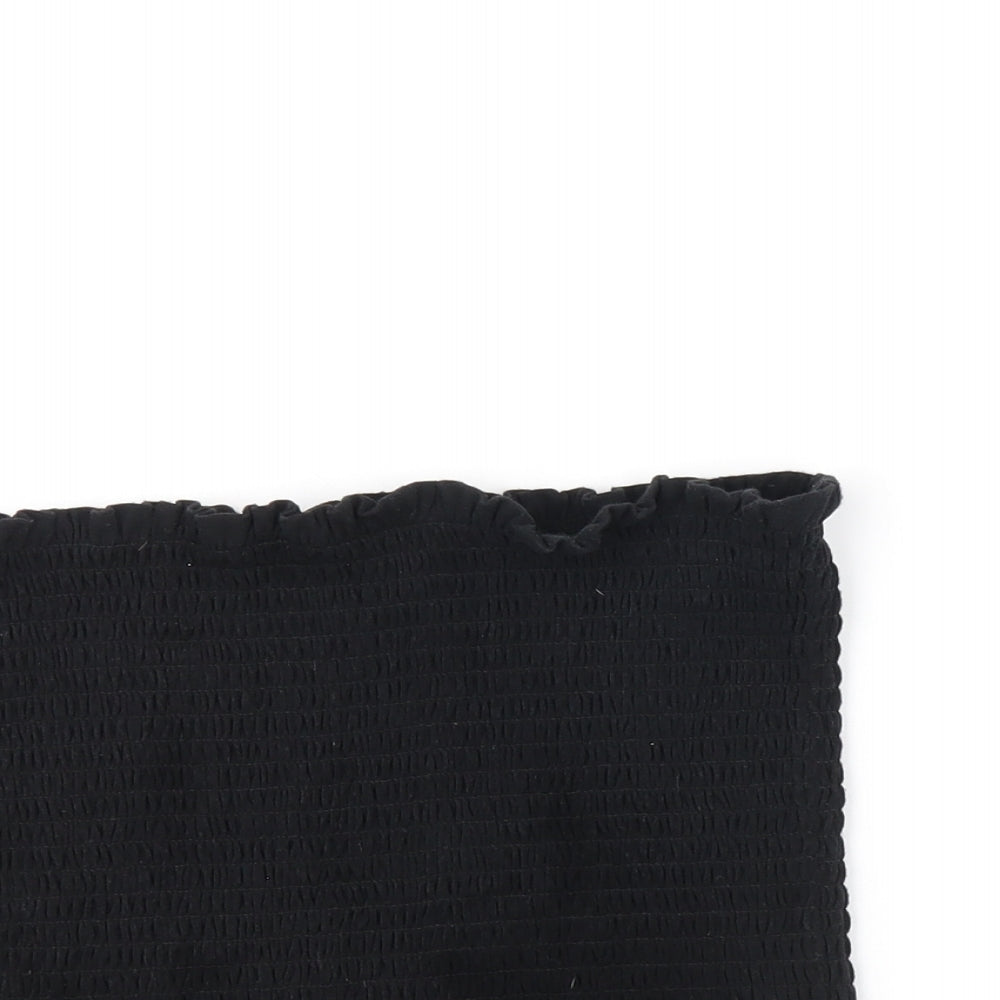 Womens UK Size M H&M Black Cropped T-Shirt