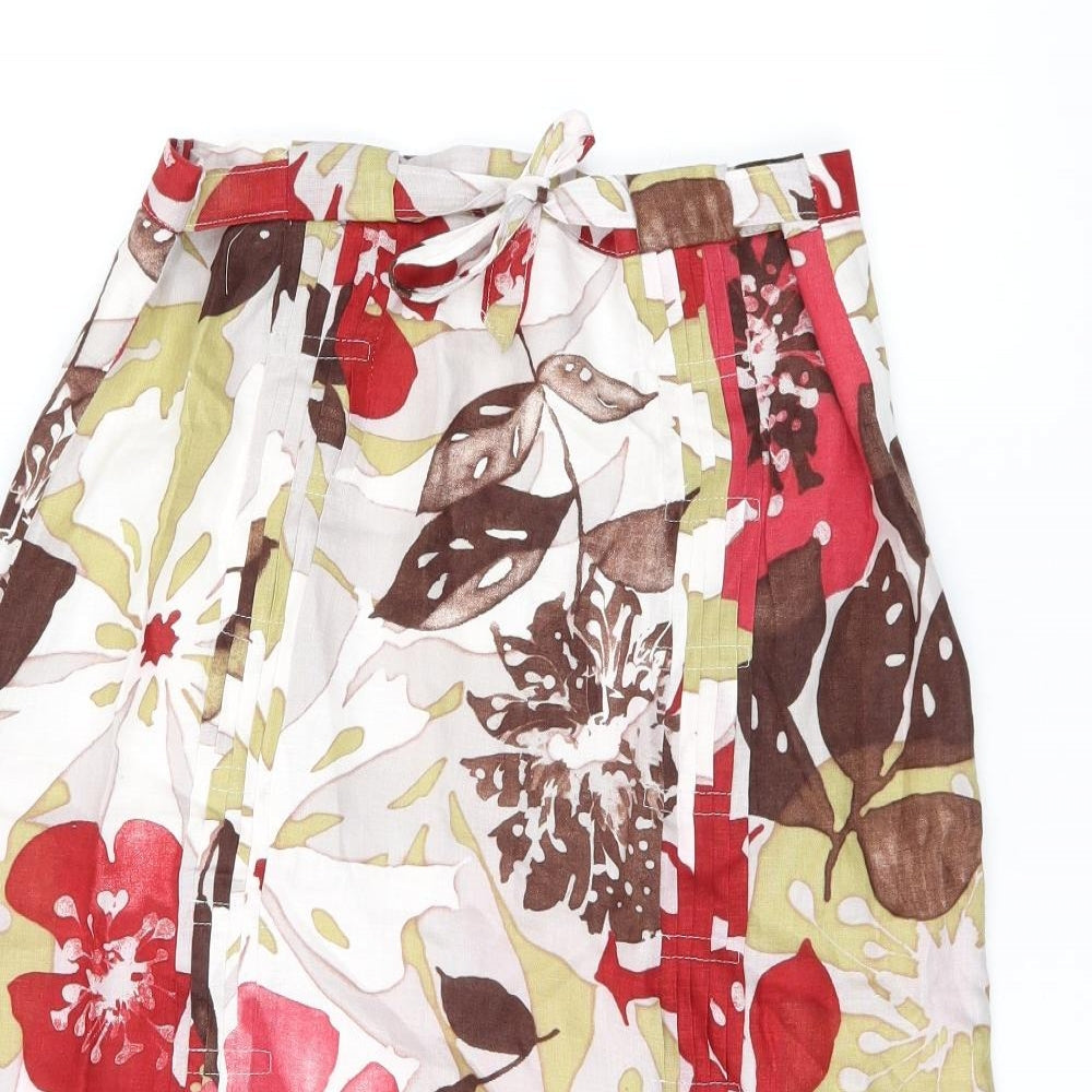 Caroline Rohmer Womens Multicoloured Floral Acetate Flare Skirt Size 16 Zip
