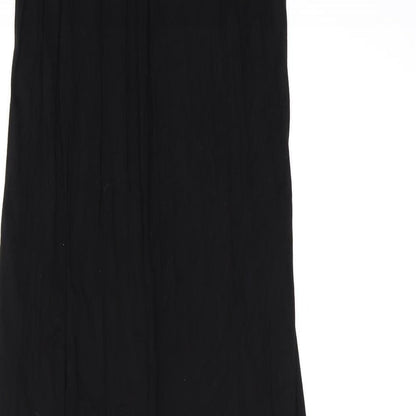 Warehouse Womens Black Viscose Maxi Size 6 Round Neck Pullover