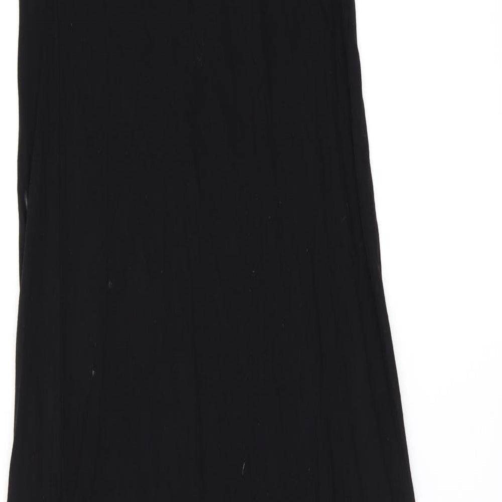 Warehouse Womens Black Viscose Maxi Size 6 Round Neck Pullover
