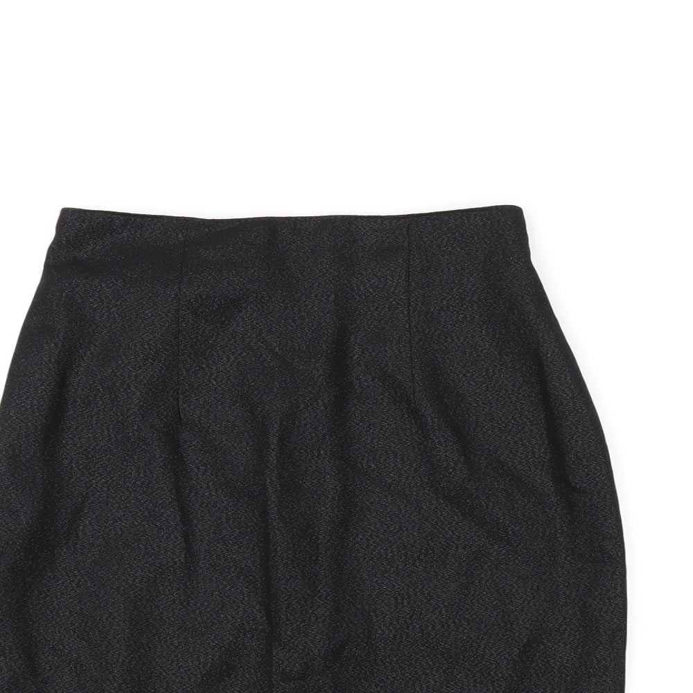 Avi Tenzer Womens Black Polyester Straight & Pencil Skirt Size 6 Zip