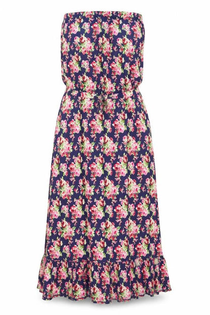 NEXT Womens Purple Floral Viscose Maxi Size 10 Off the Shoulder Drawstring
