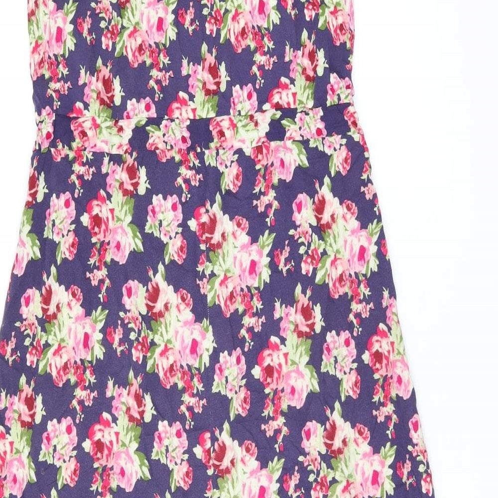 NEXT Womens Purple Floral Viscose Maxi Size 10 Off the Shoulder Drawstring