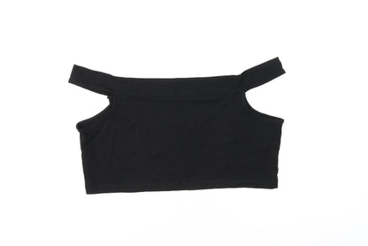 Womens UK Size 16 ASOS Black Cropped T-Shirt