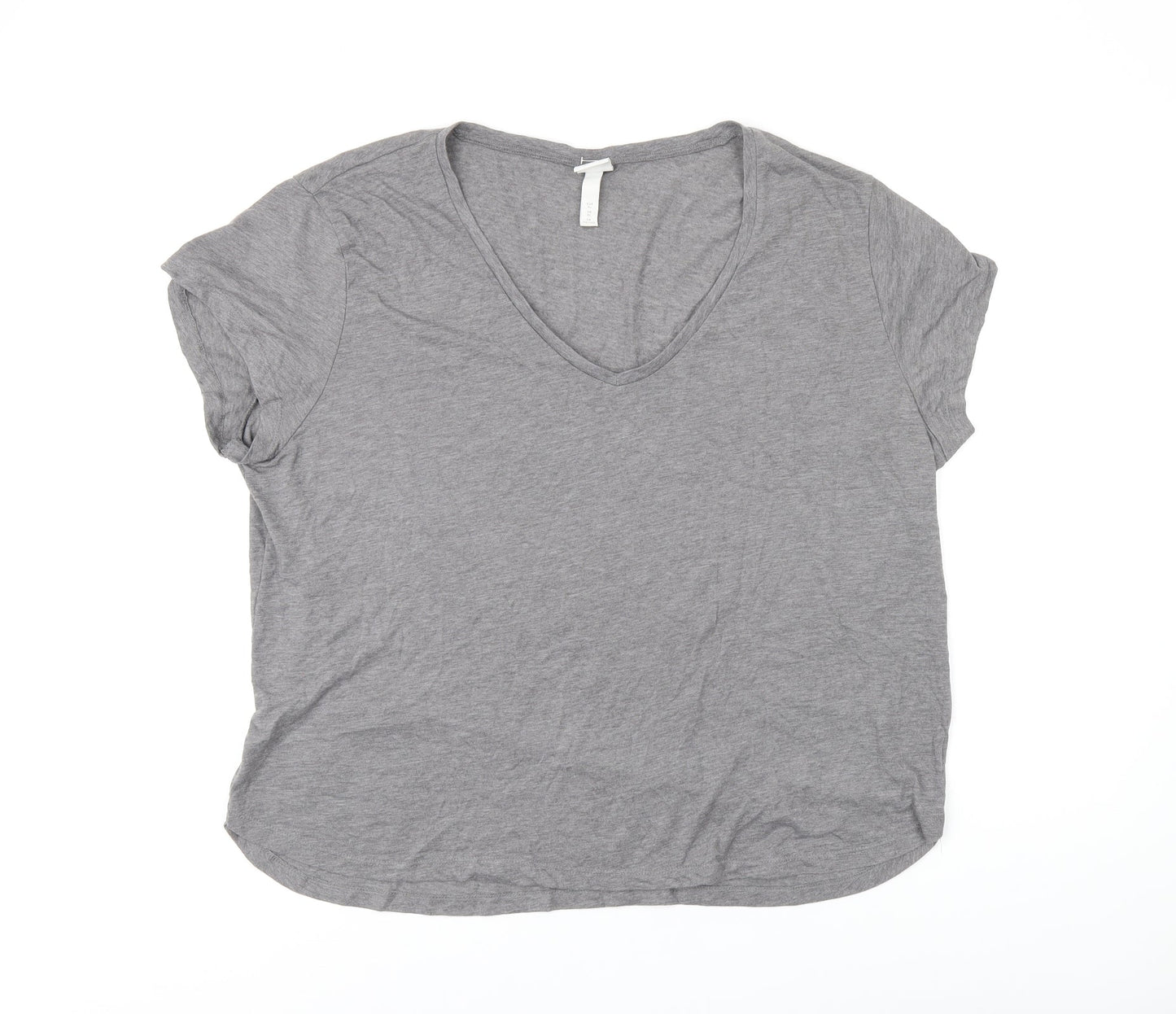 Womens UK Size XL H&M Grey Basic T-Shirt