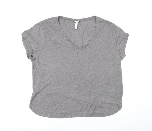 Womens UK Size XL H&M Grey Basic T-Shirt