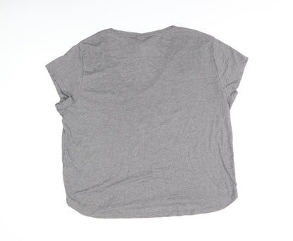 Womens UK Size XL H&M Grey Basic T-Shirt