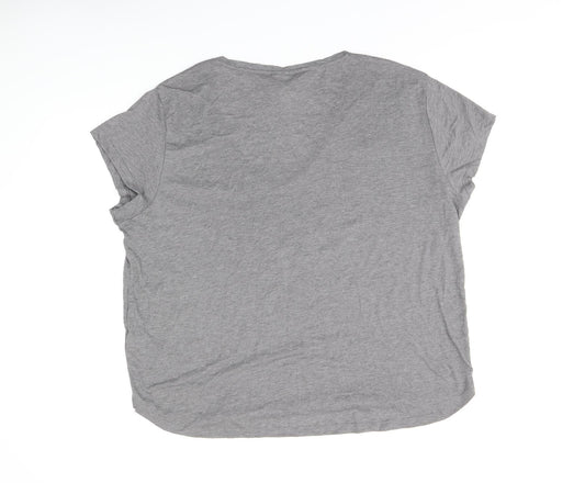 Womens UK Size XL H&M Grey Basic T-Shirt