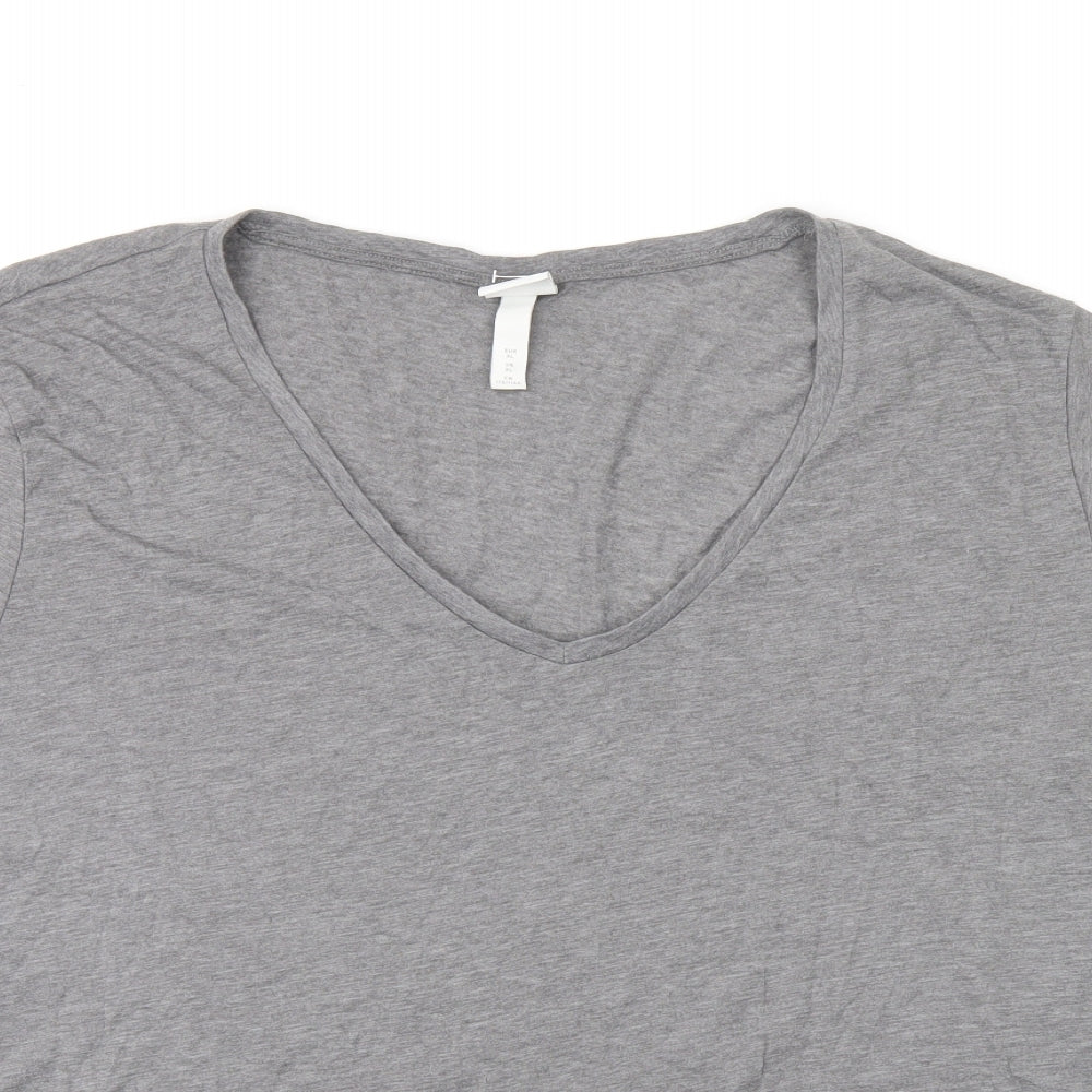 Womens UK Size XL H&M Grey Basic T-Shirt