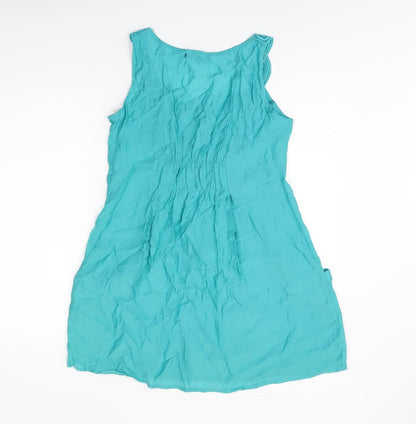 IZABEL Womens Blue Polyester Basic T-Shirt Size M Scoop Neck