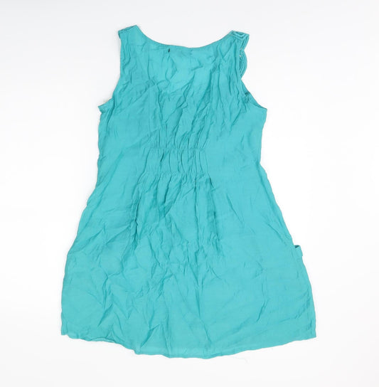 IZABEL Womens Blue Polyester Basic T-Shirt Size M Scoop Neck