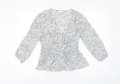 Womens UK Size 8 Topshop White Basic Button-Up