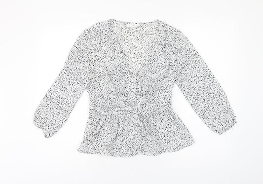 Womens UK Size 8 Topshop White Basic Button-Up