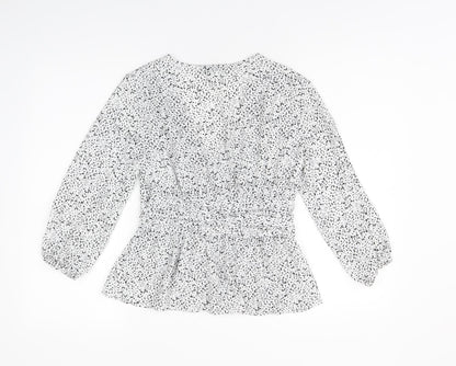 Womens UK Size 8 Topshop White Basic Button-Up