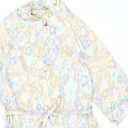 St Michael Womens Multicoloured Floral Polyester A-Line Size 10 Round Neck Button - Size 10/12