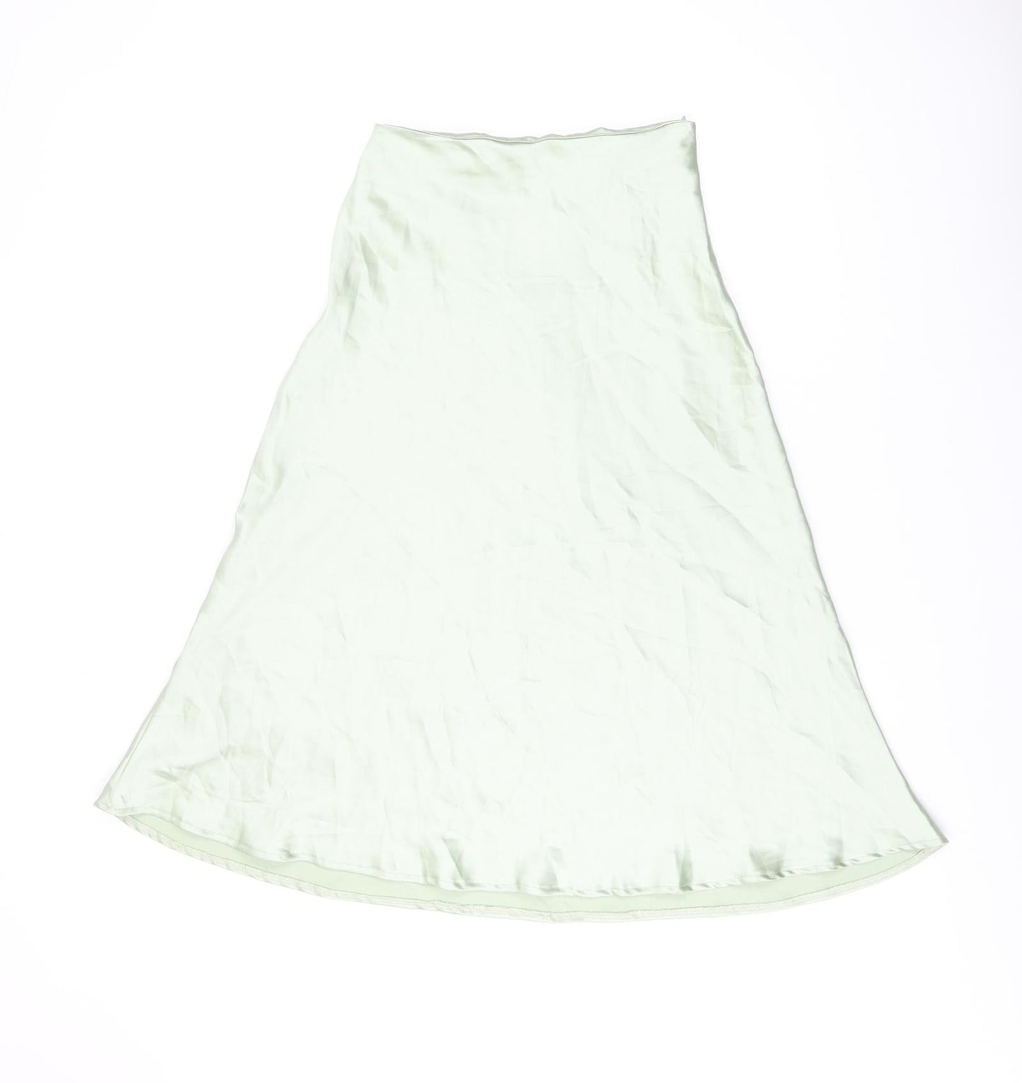 Flounce Womens Green Polyester Flare Skirt Size 6 Zip
