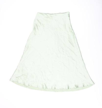 Flounce Womens Green Polyester Flare Skirt Size 6 Zip