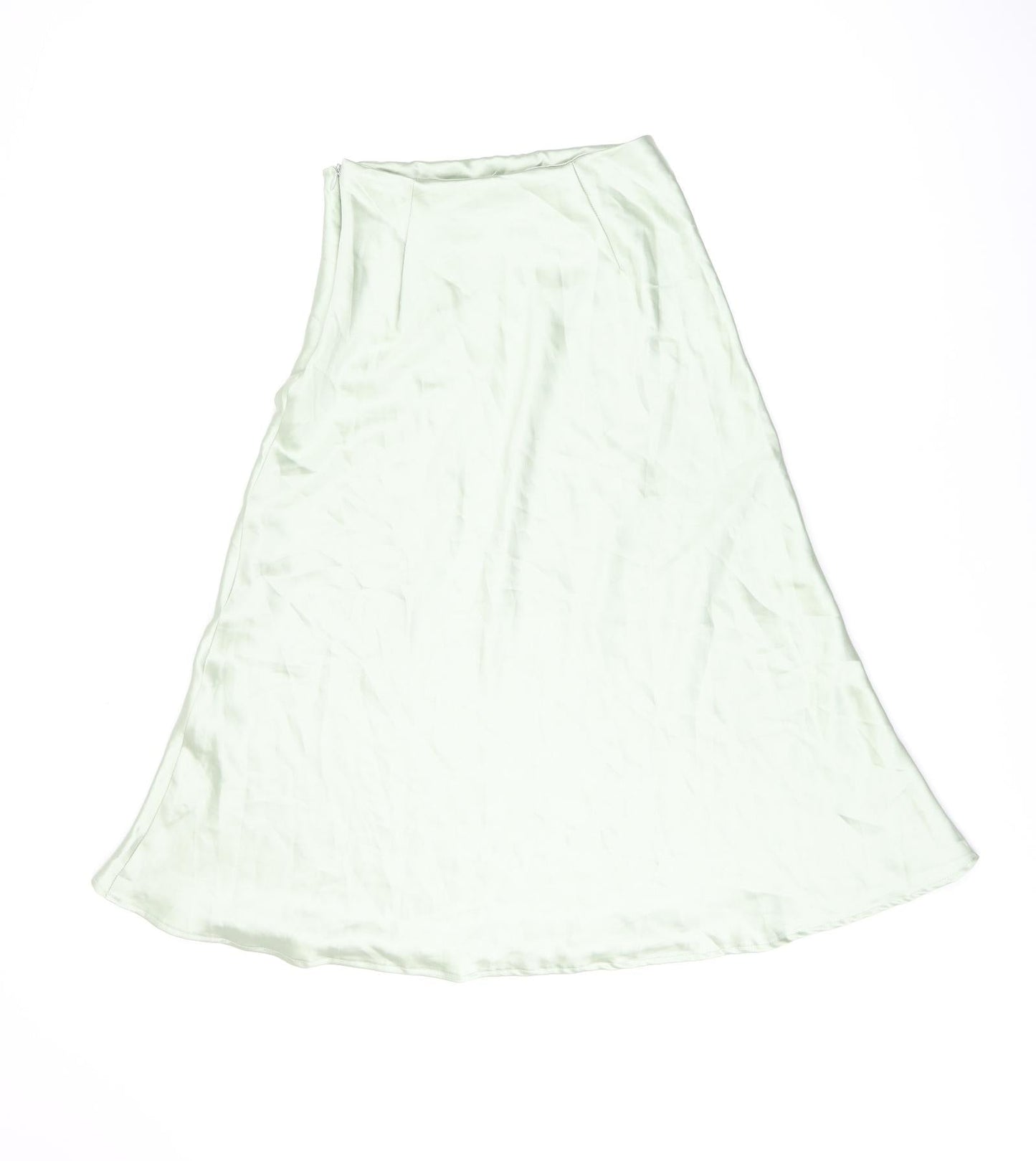 Flounce Womens Green Polyester Flare Skirt Size 6 Zip