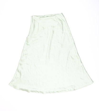 Flounce Womens Green Polyester Flare Skirt Size 6 Zip