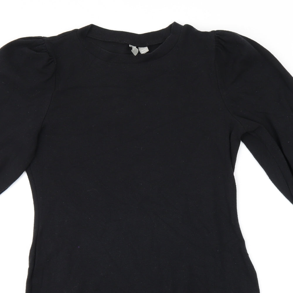 ASOS Womens Black Polyester Bodycon Size 8 Round Neck Pullover