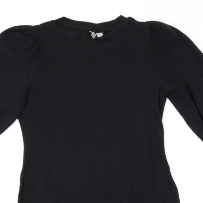 ASOS Womens Black Polyester Bodycon Size 8 Round Neck Pullover